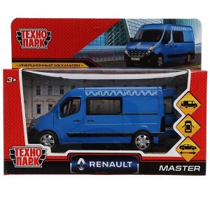 MASTER-14MOS-BU Машина металл RENAULT master МИКРОАВТОБУС 14 см, двери, инерц, синий, кор. Технопарк в кор.2*32шт