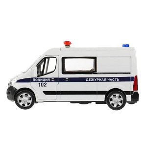 MASTER-14POL-WH Машина металл RENAULT master ПОЛИЦИЯ длина 14 см, двери, инерц, белый, кор. Технопарк в кор.2*32шт