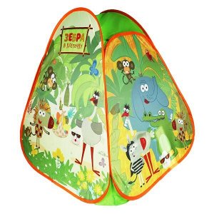 GFA-ZEBRA01-R Палатка детская игровая Зебра в клеточку 81х90х81см, в сумке Играем вместе в кор.24шт