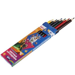 CPJ6-62109-BU Цветные карандаши БУБА 6цв, трёхгран толстые Умка в кор.12*24наб