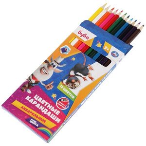 CPJ12-55387-BU Цветные карандаши БУБА 12цв, трёхгран толстые Умка в кор.12*12наб