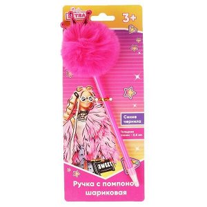 PEN1-65356-BRB Ручка шариковая БАРБИ с розовым пуш.топпером, barbie extra, блистер Умка в кор.6*36шт
