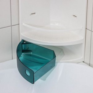 Полка для ванной угловая, 19x19x46,5 см, цвет зелёный