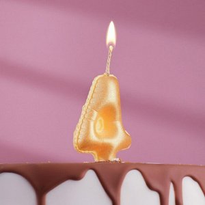 Свеча в торт "Шары", цифра 4, золото, 9.5 см