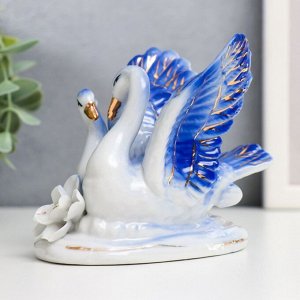 Сувенир керамика "2 лебедя милуются" 9х10,5х6,5 см