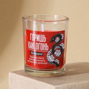 СИМА-ЛЕНД Свеча в стакане «Горишь как агония», аромат вишня, 6,3 х 5 х 5 см