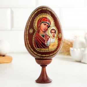 Сувенир Яйцо на подставке икона "Божья Матерь Казанская"
