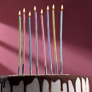 Набор свечей в торт, 8 штук, разноцветные