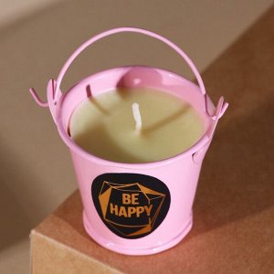 Свеча в ведре "Be happy", аромат ваниль