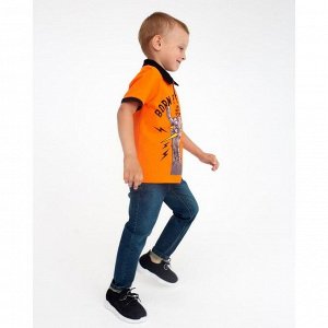 Футболка-поло для мальчика, цвет оранжевый, рост 116 см (6 лет)