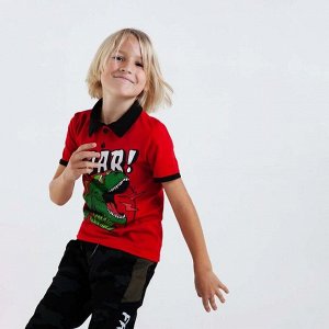 Футболка-поло для мальчика, цвет красный, рост, (14 лет)