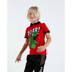 Футболка-поло для мальчика, цвет красный, рост, (14 лет)