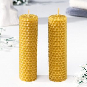 Набор свечей из вощины медовых, 12 см, 2 шт