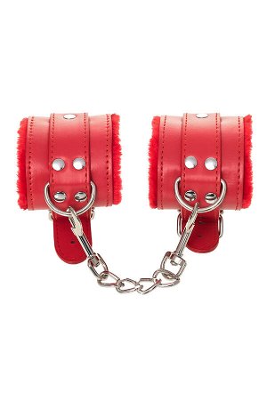 Наручники Anonymo #0105, PU кожа, красные, 19,5 см