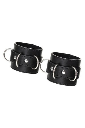 Наручники Anonymo #0103, PU кожа, черные, 19,5 см
