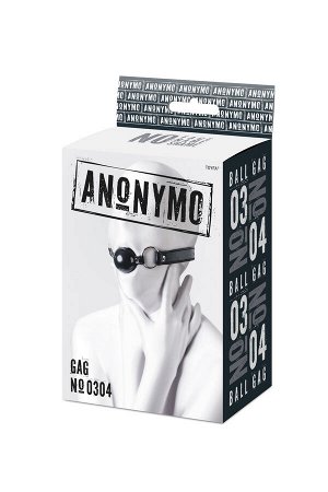 Кляп Anonymo #0304, TPR, черный, 64 см