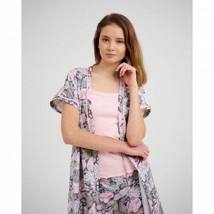 СИМА-ЛЕНД Комплект женский (майка, шорты, халат) цвет персик, размер 42