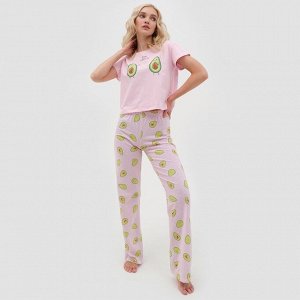 Пижама женская (футболка и брюки) KAFTAN Avocado розовый