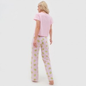 Пижама женская (футболка и брюки) KAFTAN Avocado, розовый