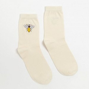 Носки женские "Нoneybee", цвет молочный, р-р 36-38 (23 см)