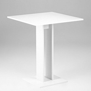 Клик Мебель Стол кухонный на одной ножке Сандро, 650х650х780, Белый/Белый