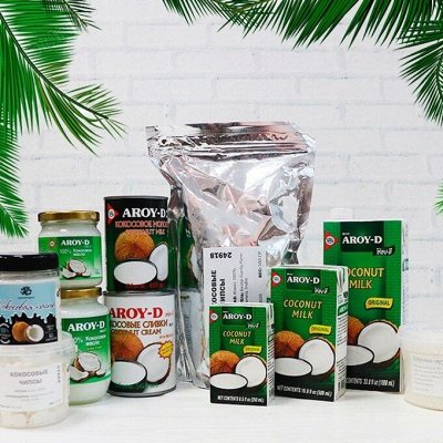 Кофе Вьетнам, Корея, -зерно, молотый, растворимый — Кокосовое молоко и сливки. NEW-кокосовое молоко REAL THAI