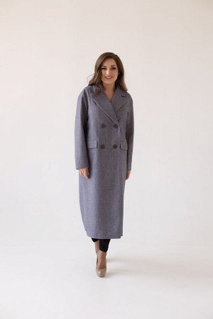 Пальто женское демисезонное 24102 (серый/рубчик)