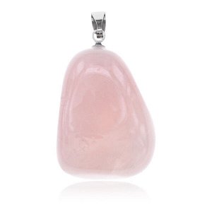 BJK217-11 Кулон из натурального камня Розовый кварц, 3х1,5см