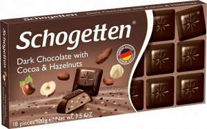Шоколад Schogetten - Тёмный с жареным фундуком 100 гр