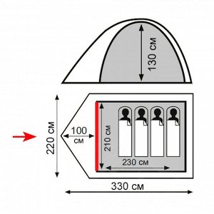 Палатка Tramp Totem Tepee 4 (V2) (Зеленый)