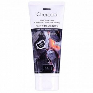 JIGOTT NATURAL FOAM CLEANSING CHARCOAL Пенка для лица с древесным углем 180мл.