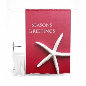 Шторка для ванной «Сирень» «Тропический привет», 145х180 см, цвет красный