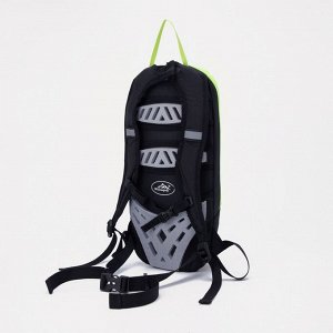 Рюкзак туристический на молнии 7 л, цвет чёрный/зелёный