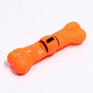 Игрушка пищащая "Мегакость" для собак, 22,5 см, оранжевая
