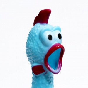 Игрушка пищащая "Задумчивая курица XL" для собак, 41 см, голубая