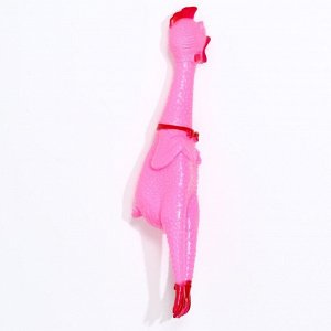 Игрушка пищащая "Задумчивая курица XL" для собак, 41 см, розовая