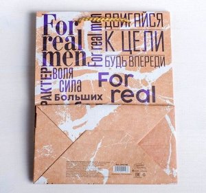 Пакет крафтовый вертикальный For real man, 23×27×11,5 см