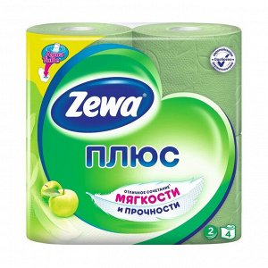 Zewa Туалетная бумага Plus двухслойная Яблоко 4 шт
