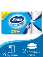 Полотенца бумажные Zewa 1/2 листа, 4 рулона