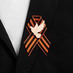 Значок деревянный с лентой &quot;Голубь&quot; 5 х 10 см