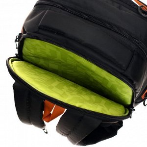 Рюкзак молодежный эргономичная спинка Grizzly, 42 х 32 х 22 см, салатовый/кирпичный