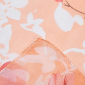 Платок женский текстильный, цвет персик, размер 65х65