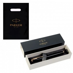 Ручка роллер Parker IM Core Black GT F, корпус пластиковый чёрный/глянцевый/золотой, чёрные чернила, В ПОДАРОЧНОМ ПАКЕТЕ