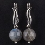 Серьги из Лабрадора &quot;шарик&quot; (Мадагаскар)