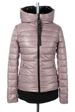 04-2881 Куртка женская демисезонная (G-loft 100) двусторонняя Плащевка Черно-розовый