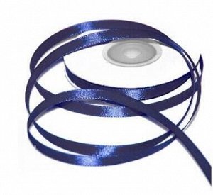 Лента атлас-сатин 0,6 см х 20 м цвет полуночный синий