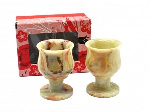 Рюмки из натурального камня оникс 2шт "Классика" 50*50*70мм
