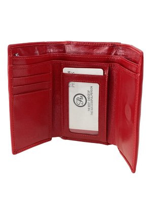 Женский кошелек с фермуаром из натуральной кожи, цвет красный