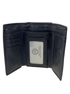 Женский кошелек с фермуаром из натуральной кожи, цвет черный