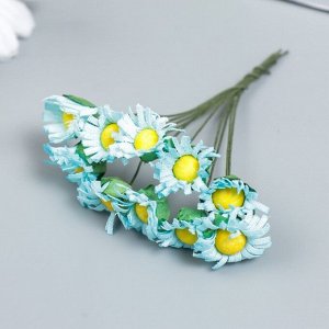 Цветы для декорирования "Ноготки" голубой 1 букет=10 цветов 7 см